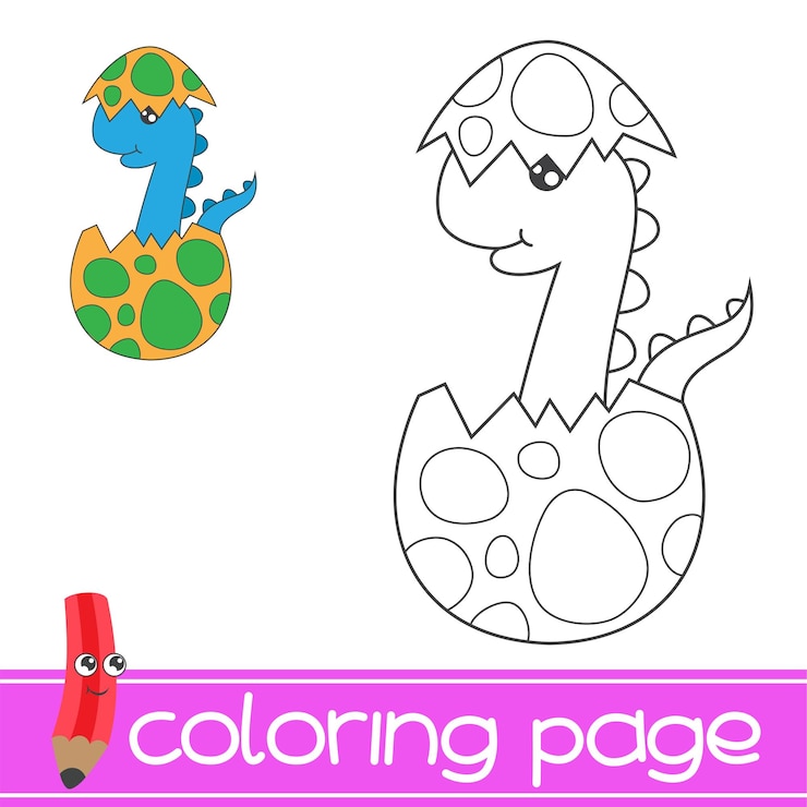 Vettore colorare il bambino drago