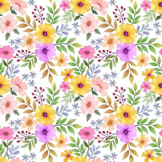 Colorata mano disegnare fiori seamless pattern