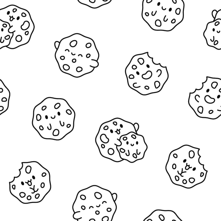 Vettore colorazione di biscotti carini a disegno senza cuciture