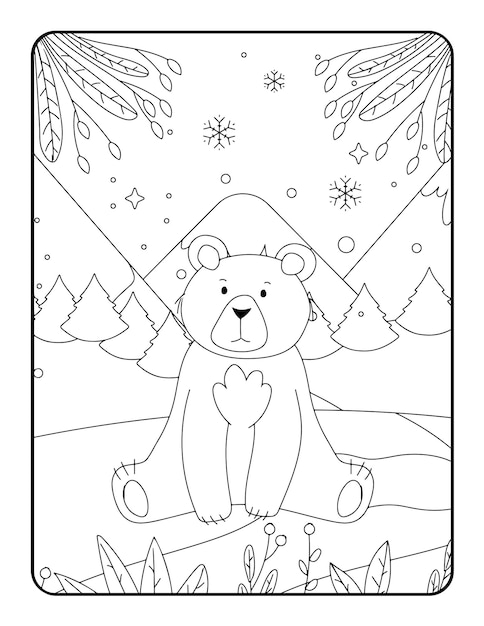 Colorazione invernale natalizia, aria natalizia. Simpatico personaggio da favola. Colorazione dell'illustrazione di vettore.