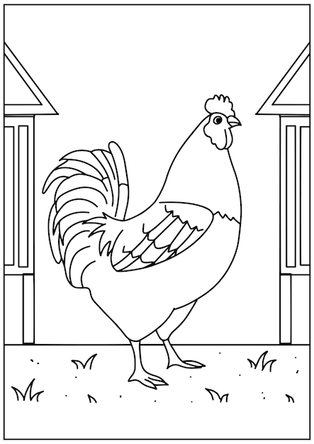 Colorazione libro arrosto di pollo postura in piedi