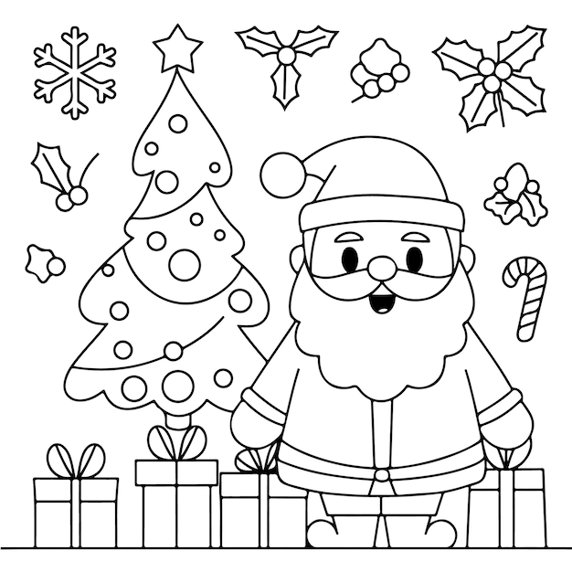 Colorazioni per le vacanze semplici e facili Libro divertente Pagine da colorare per il Natale semplici e divertenti
