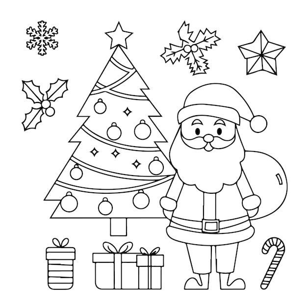 Colorazioni per le vacanze semplici e facili Libro divertente Pagine da colorare per il Natale semplici e divertenti