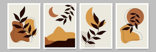 Colore contemporaneo neutro Bauhaus art print set Boho poster minimalist design art boho