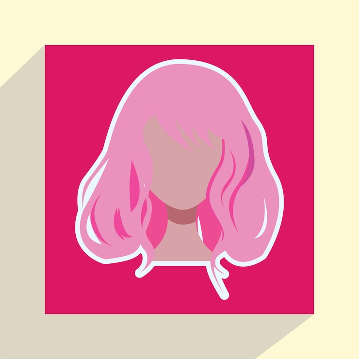 Vettore colore dei capelli donna manichino icona illustrazione sfondo