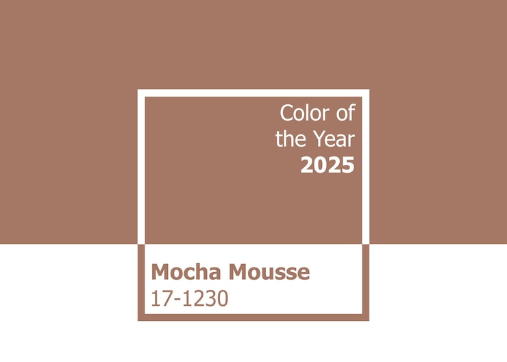 Vettore colore dell'anno 2025 mocha mousse tendenza paletta di colori esempio guida libro di campioni illustrazione vettoriale