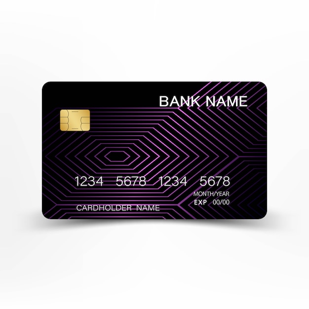 Colore della carta di credito viola.