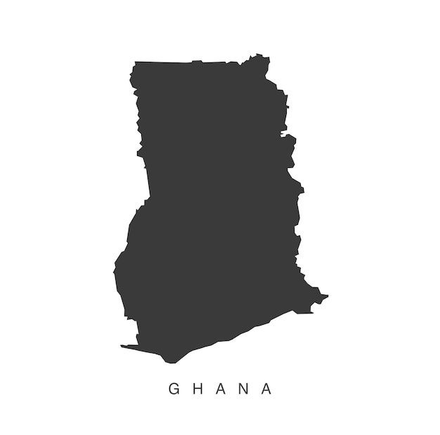 Colore grigio dell'icona vettore mappa Ghana