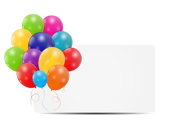 Colore lucido palloncini carta sfondo illustrazione vettoriale
