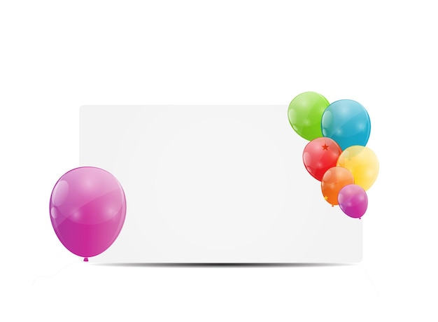 Colore lucido palloncini carta sfondo illustrazione vettoriale