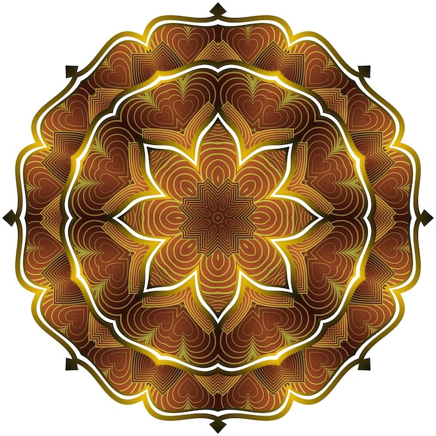 Colore marrone dorato strutturato mandala astratto