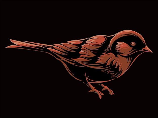 colore modificabile disegno vettoriale uccello cinguettio