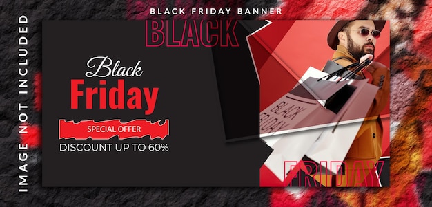 Colore sfumato del black friday con un'offerta di vendita super mega realistica con un grande modello di banner di sconto