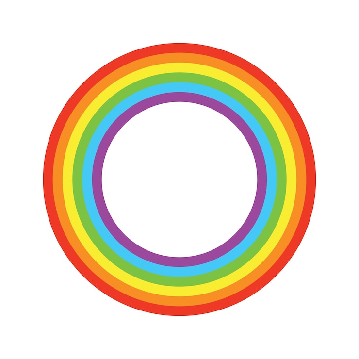 Vettore colori dell'arcobaleno cerchi cornice logo arte vettoriale