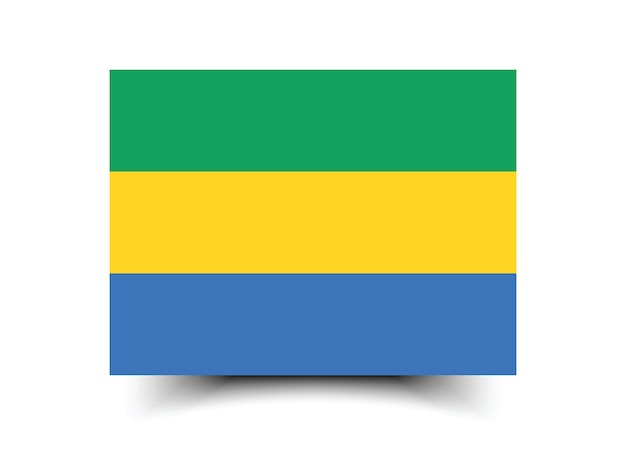 Colori ufficiali della bandiera del Gabon e illustrazione vettoriale digitale delle proporzioni