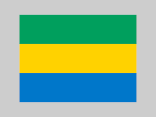 Colori ufficiali della bandiera del Gabon e proporzione Illustrazione vettoriale