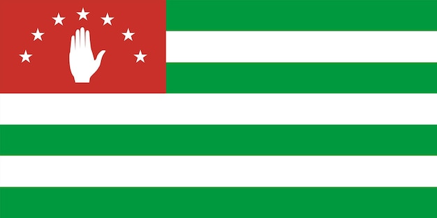 Colori ufficiali della bandiera dell'Abkhazia e vettore di proporzione