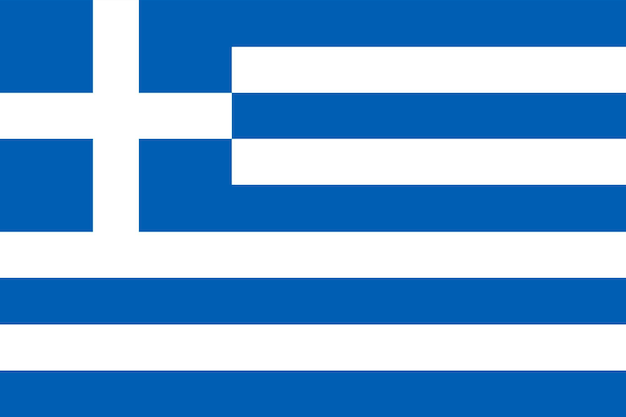 Colori ufficiali della bandiera della Grecia e proporzione Illustrazione vettoriale