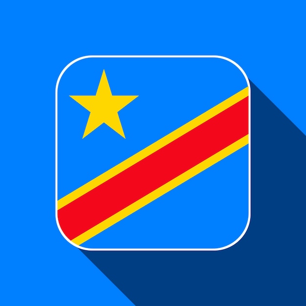 Colori ufficiali della bandiera della Repubblica Democratica del Congo Illustrazione vettoriale