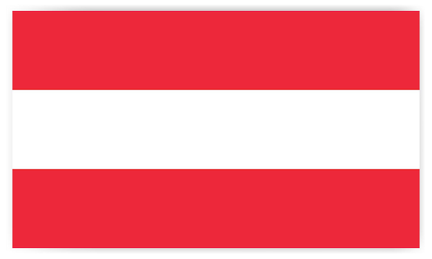 Colori ufficiali e proporzioni della bandiera austriaca Illustrazione vettoriale