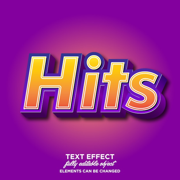 Colpisce effetto font 3D per banner e sticker