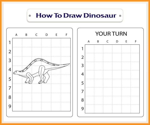 Come disegnare un vettore premium di dinosauro per bambini