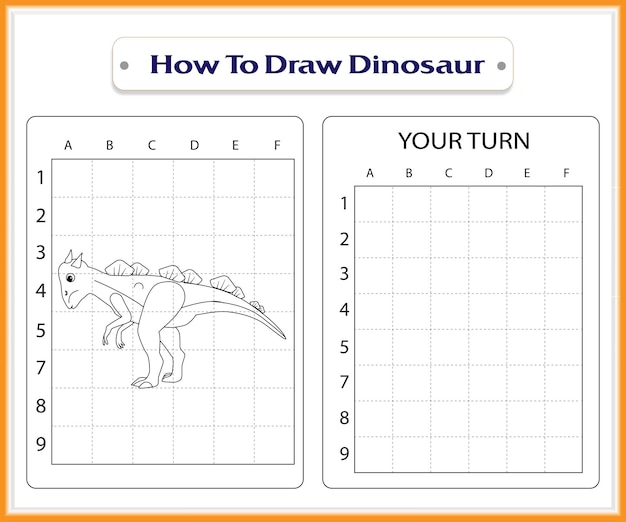 Come disegnare un vettore premium di dinosauro per bambini
