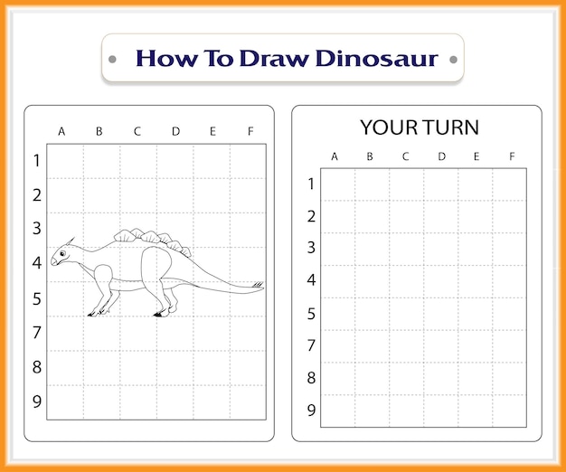 Come disegnare un vettore premium di dinosauro per bambini
