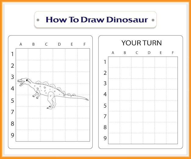 Come disegnare un vettore premium di dinosauro per bambini