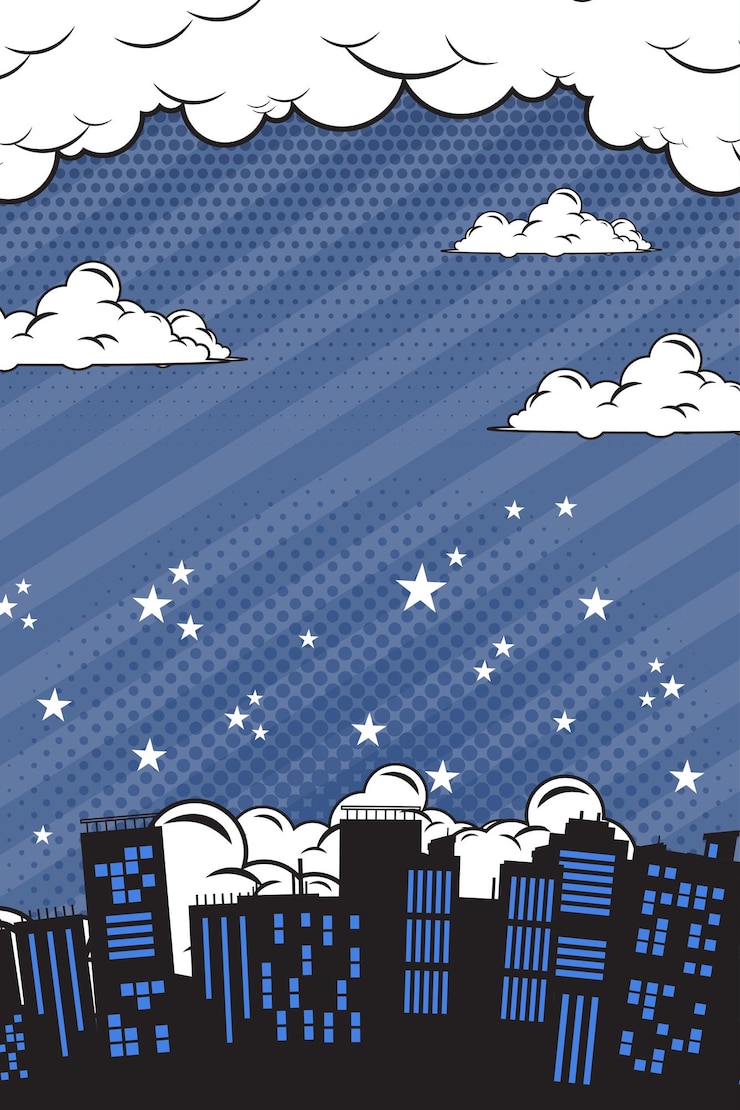 Vettore comic background with city cartoon color explosion abstract background