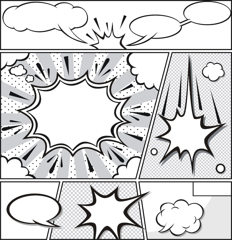 Vettore comic speech bubbles -comic strip 