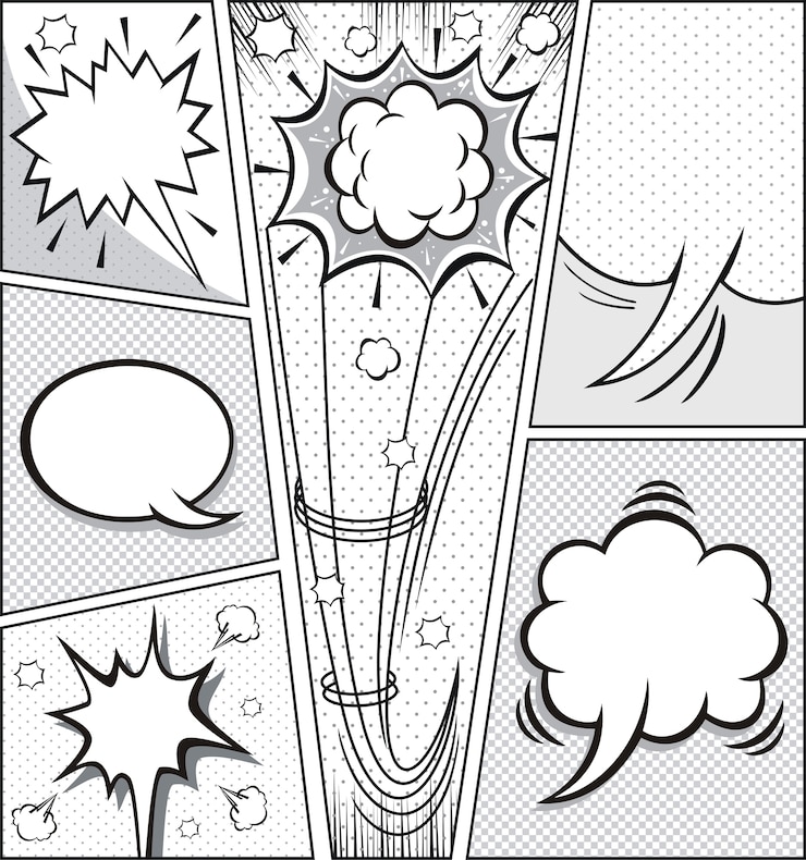 Vettore comic speech bubbles -comic strip 