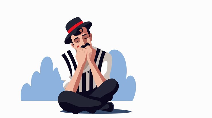 Vettore comico francese, attore di strada