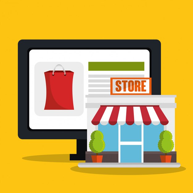 commercio elettronico con computer