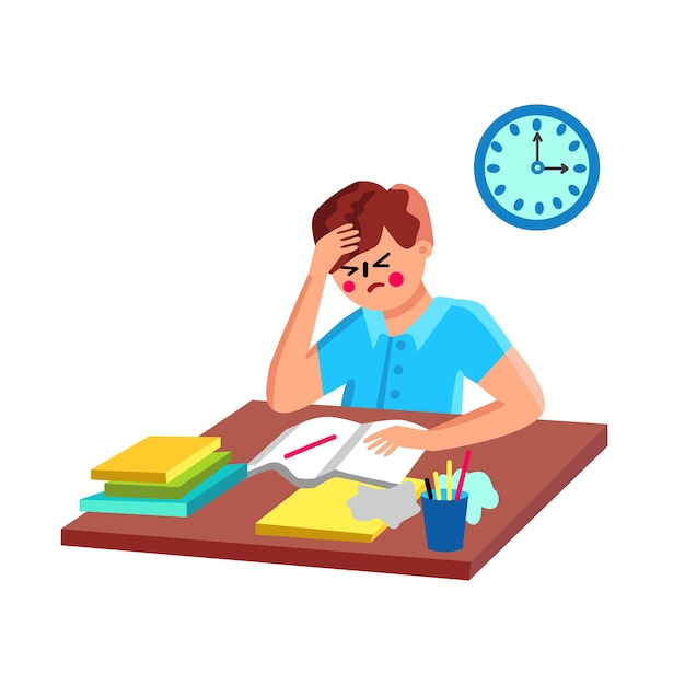 Compiti a casa che fanno istruzione confusa dello scolaro