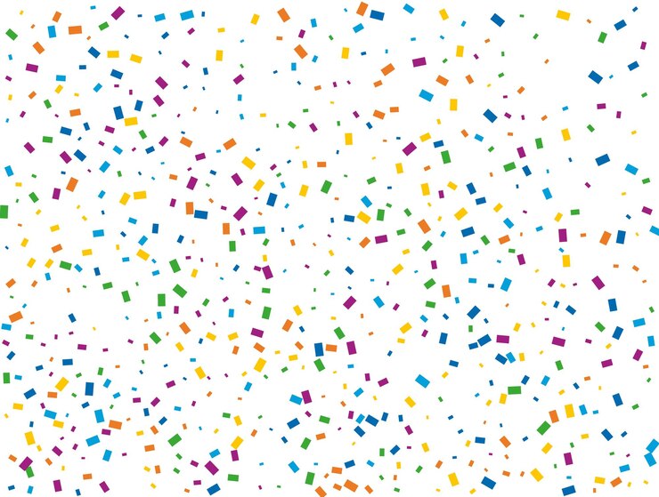 Vettore compleanno coriandoli rettangolari luce arcobaleno glitter coriandoli sfondo colorato texture festiva