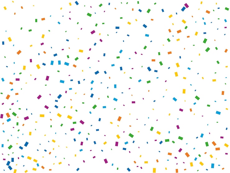 Vettore compleanno coriandoli rettangolari luce arcobaleno glitter coriandoli sfondo colorato texture festiva