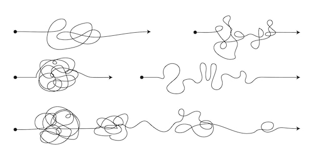 Complesso facile semplice dall'inizio all'idea Caos che semplifica la risoluzione dei problemi e la soluzione aziendale