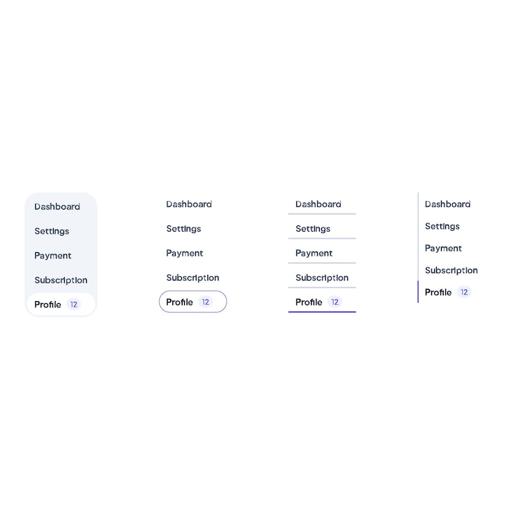 Vettore componente tab ui per applicazioni mobili e web