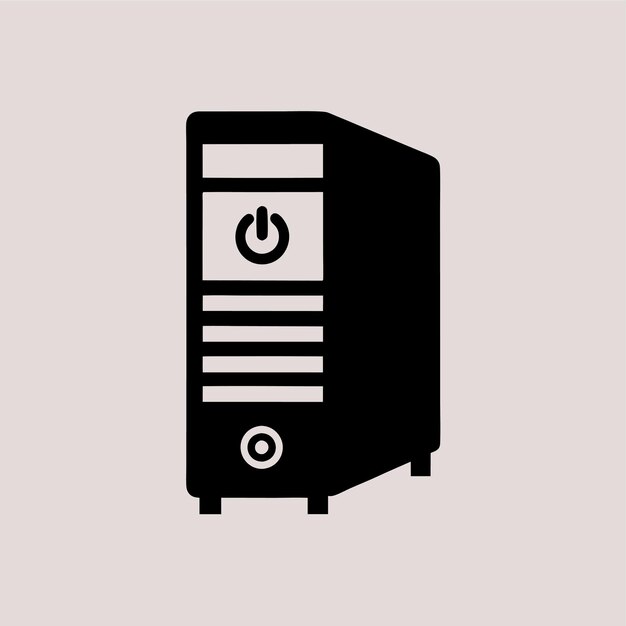 Componenti hardware di computer Parti e dispositivi con design in stile vettoriale della custodia del computer