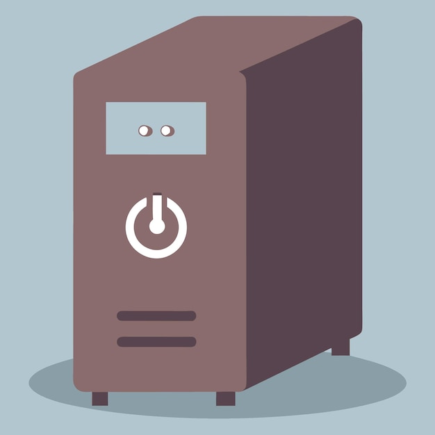 Componenti hardware di computer Parti e dispositivi con design in stile vettoriale della custodia del computer