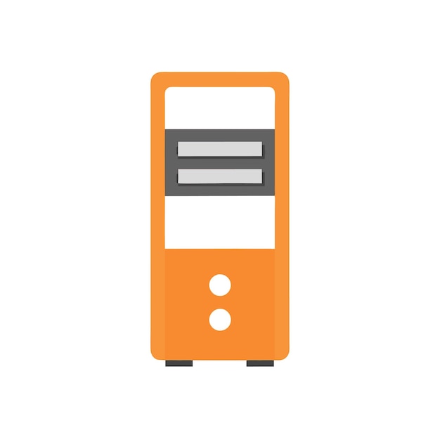 Componenti hardware per computer Parti e dispositivi con custodia per computer Stile vettoriale Illustra