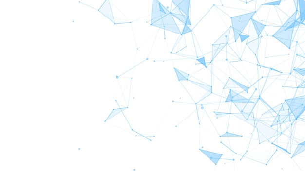 Composizione astratta con punti di collegamento e linee e triangoli Effetto plesso Sfondo bianco