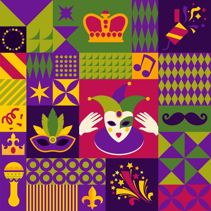 Vettore composizione del carnevale di mardi gras