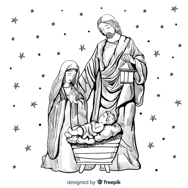 Vettore composizione di natale disegnata a mano
