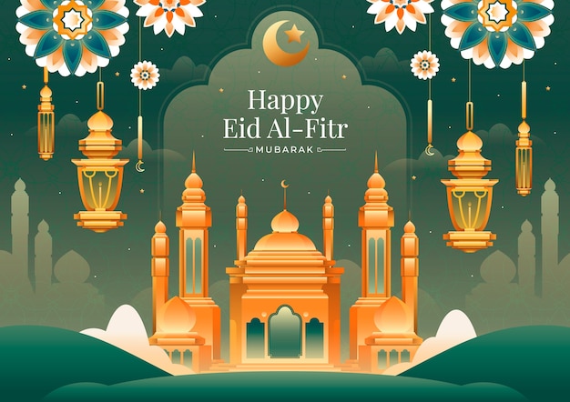 Composizione Eid al-fitr in stile sfumato