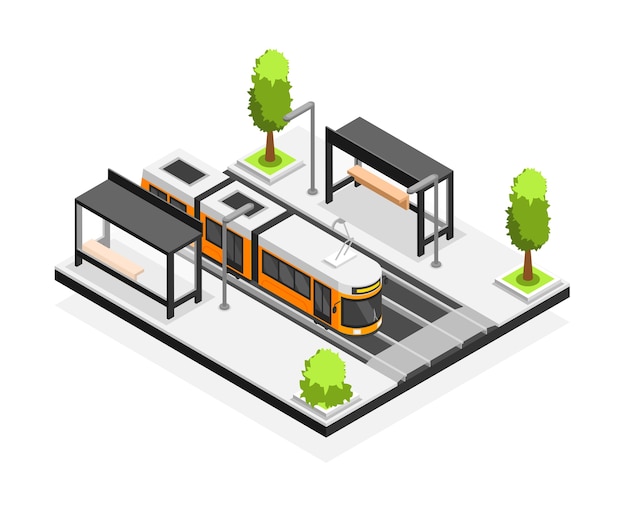 Composizione isometrica del trasporto urbano
