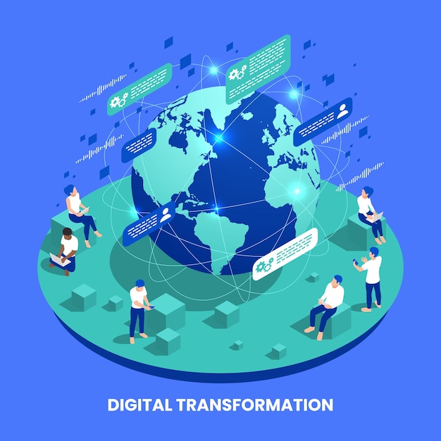 Composizione isometrica di trasformazione digitale