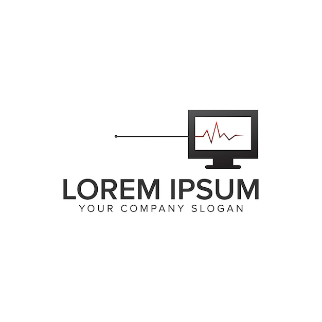 Computer Diagnosis logo design concept template vettore completamente modificabile