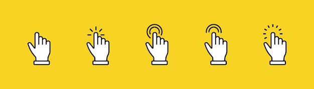 Computer mouse click cursor Load symbol Pointer cursor e icona di caricamento Cursor icone click set